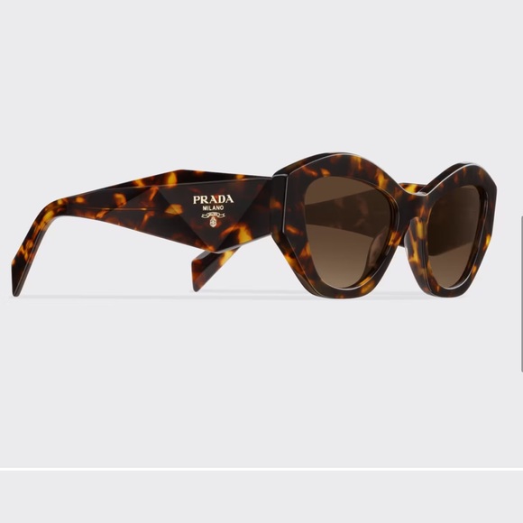 Prada Gradient Sienna Symbole Tortoise SPR07Y Acetate Italian Cat Eye Sunglasses - Picture 4 of 9